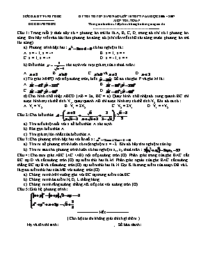 Kỳ thi tuyển sinh vào lớp 10 THPT năm học 2006 - 2007 môn thi Toán